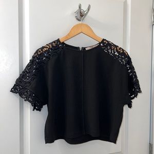 Lace shoulder top
